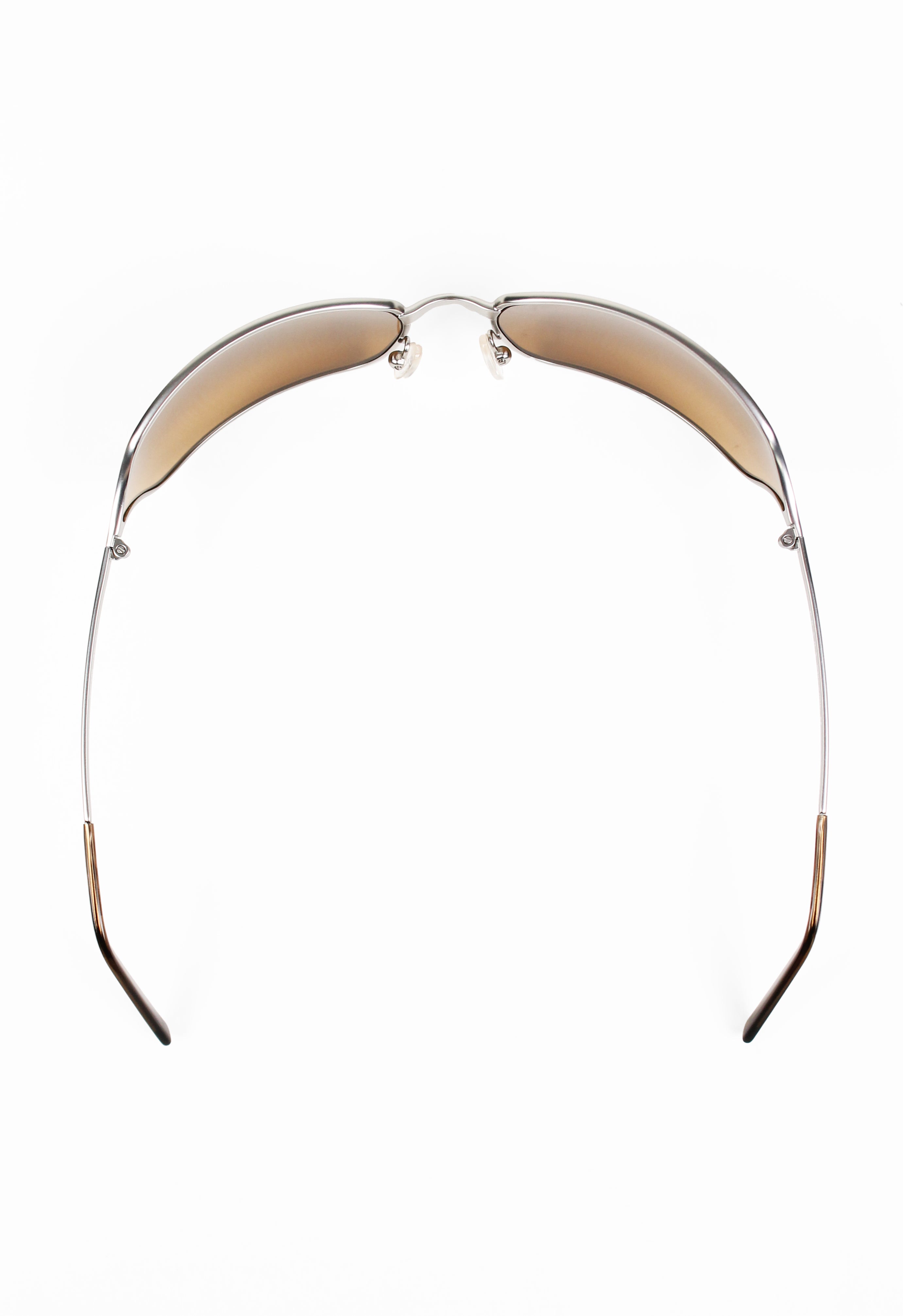 PRADA SS 2004 MATTE SILVER WRAPAROUND SUNGLASSES
