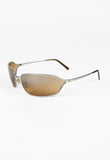 PRADA SS 2004 MATTE SILVER WRAPAROUND SUNGLASSES