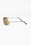 PRADA SS 2004 MATTE SILVER WRAPAROUND SUNGLASSES