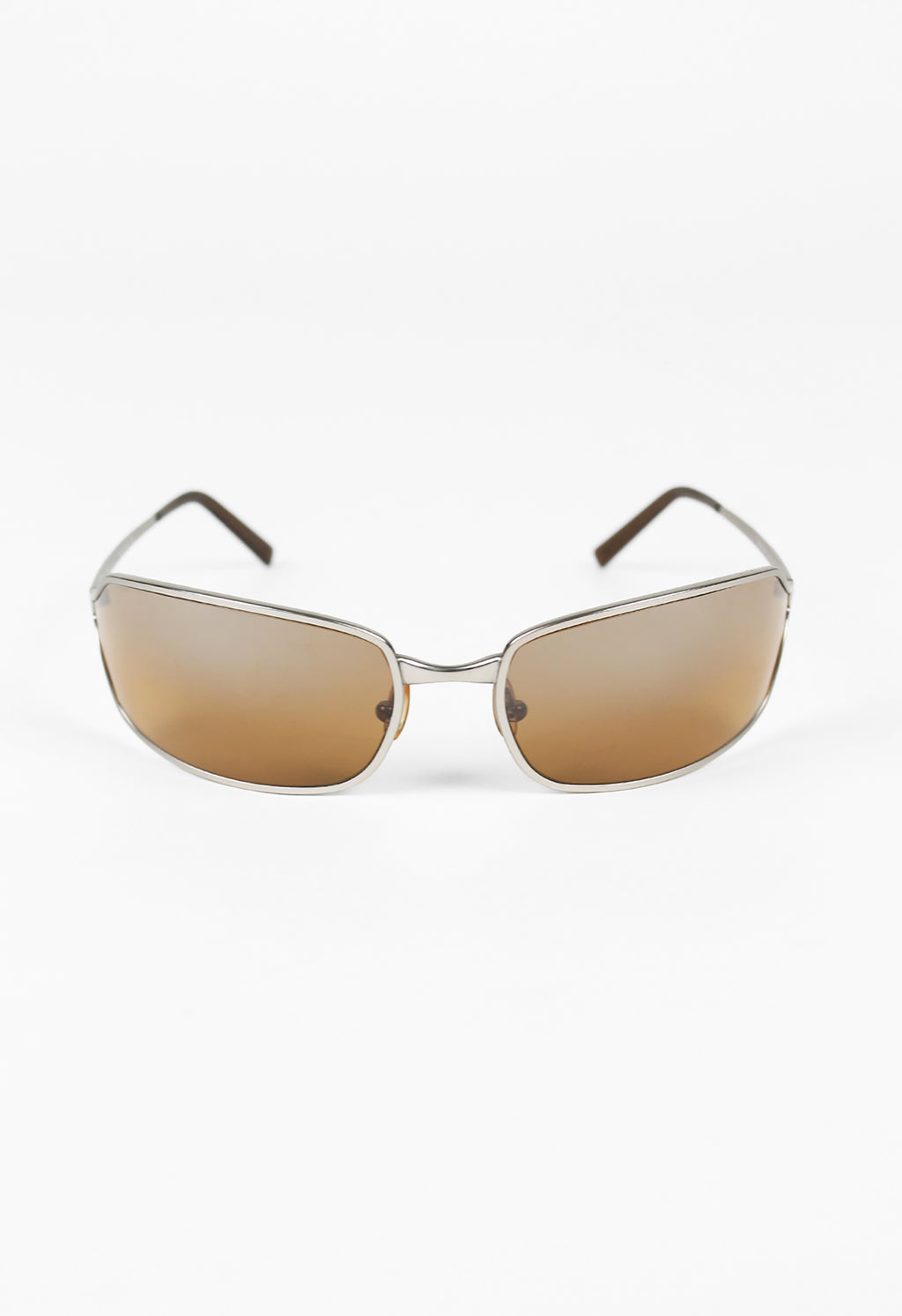 PRADA SS 2004 MATTE SILVER WRAPAROUND SUNGLASSES