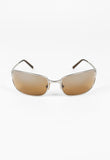 PRADA SS 2004 MATTE SILVER WRAPAROUND SUNGLASSES