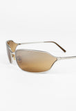 PRADA SS 2004 MATTE SILVER WRAPAROUND SUNGLASSES