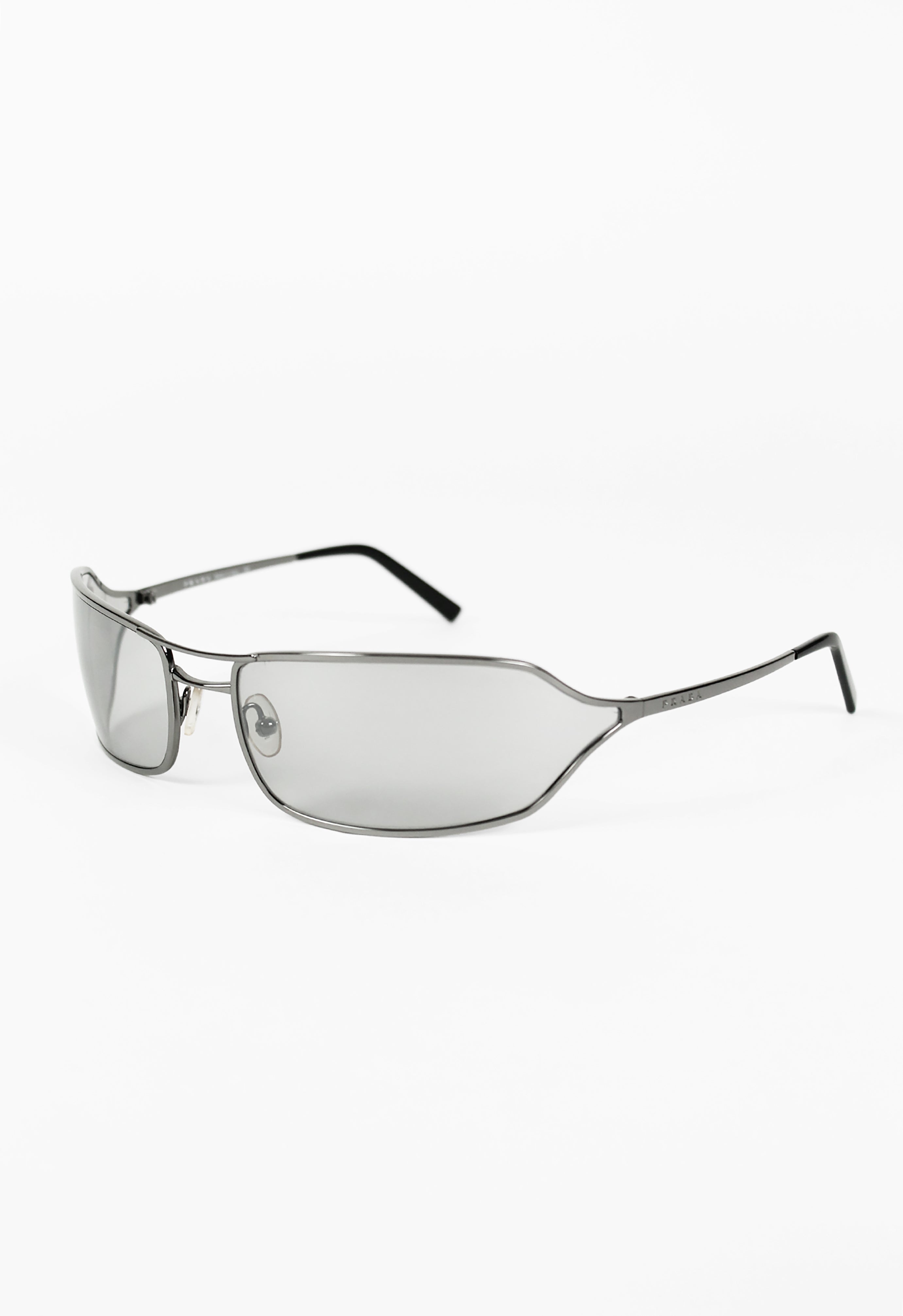 PRADA SS 2004 SILVER WRAPAROUND SUNGLASSES