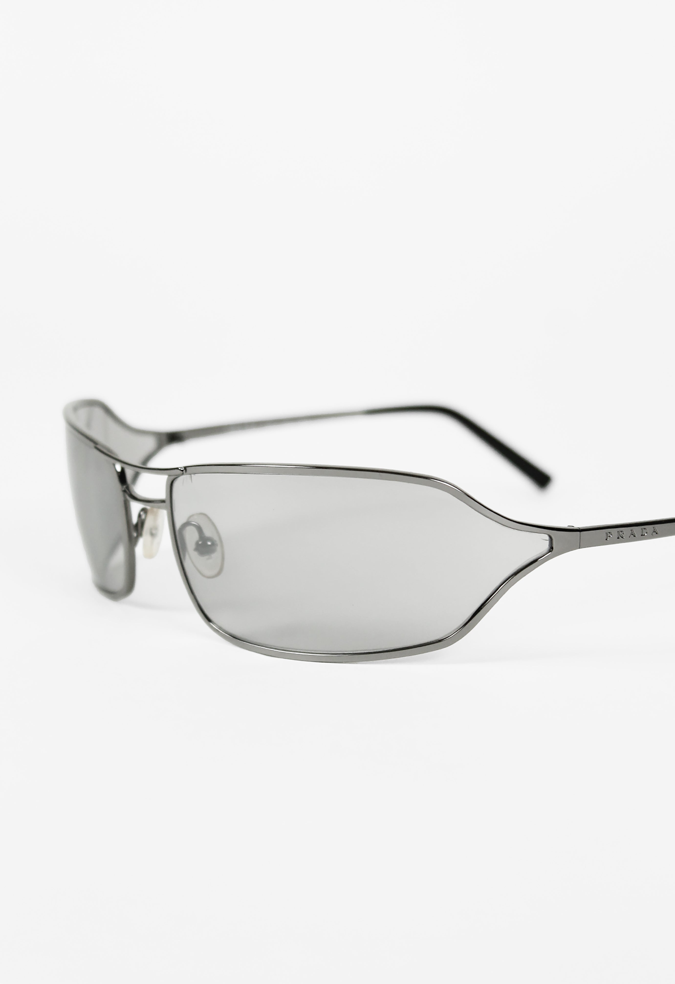 PRADA SS 2004 SILVER WRAPAROUND SUNGLASSES
