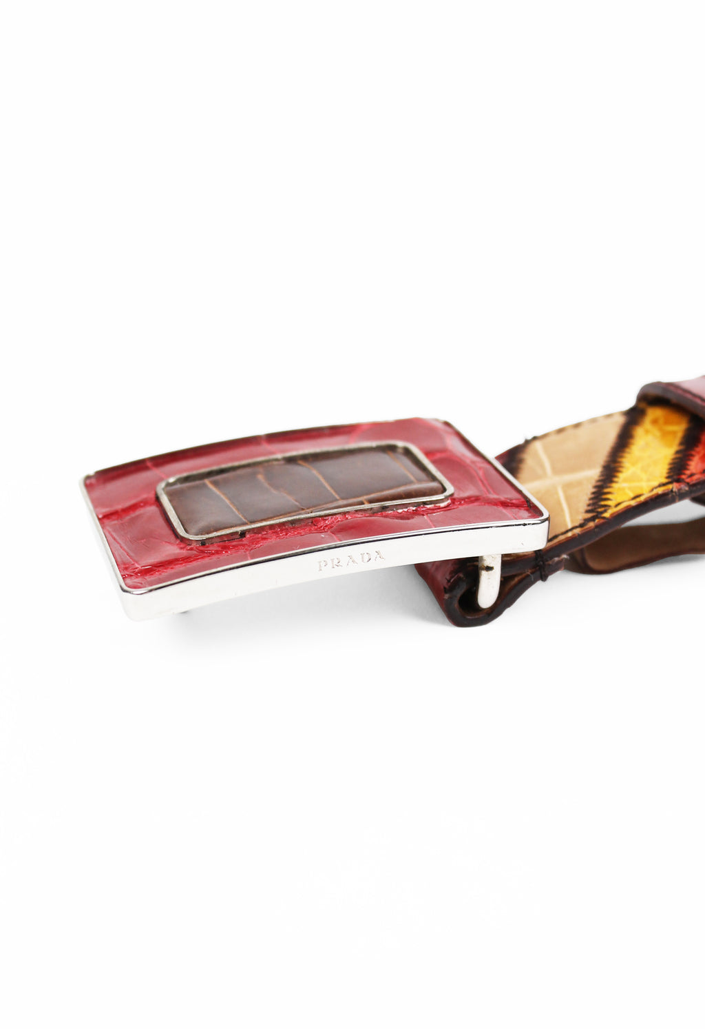 PRADA SS 2005 WESTERN PATCHWORK CROCODILE BELT