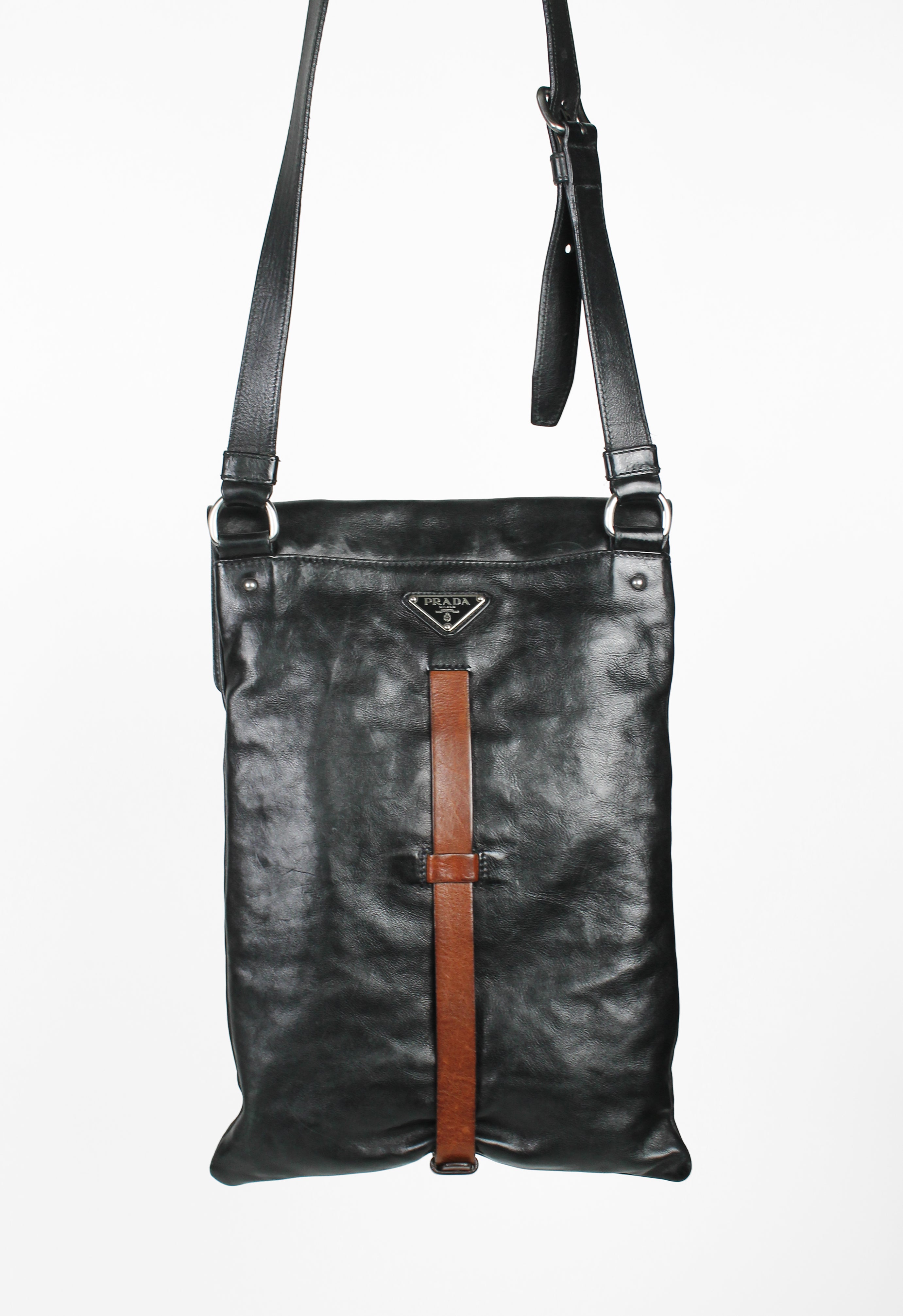 PRADA SS 2008 LEATHER BELTED CROSSBODY BAG