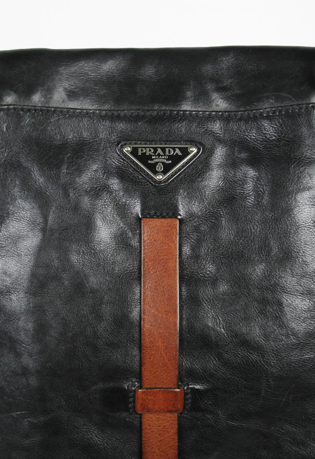 PRADA SS 2008 LEATHER BELTED CROSSBODY BAG