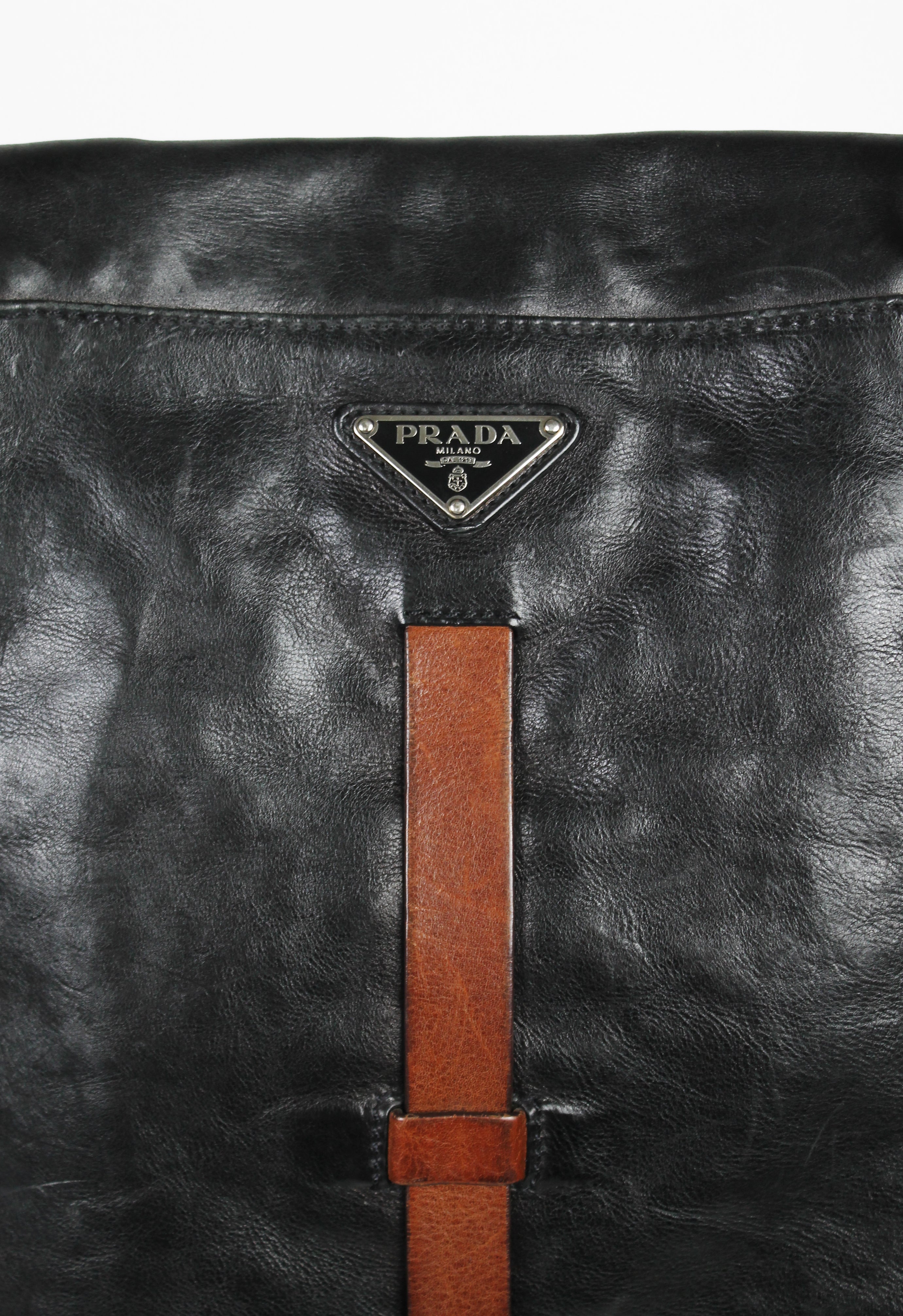 PRADA SS 2008 LEATHER BELTED CROSSBODY BAG