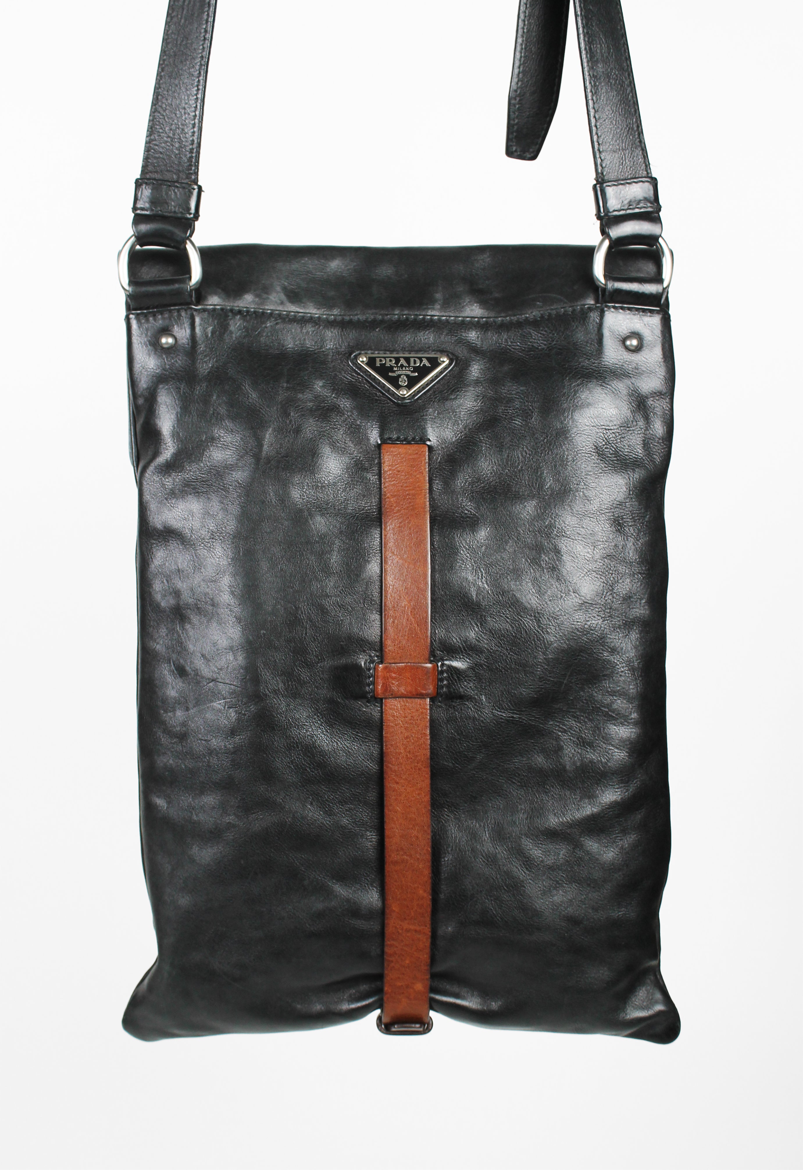 PRADA SS 2008 LEATHER BELTED CROSSBODY BAG