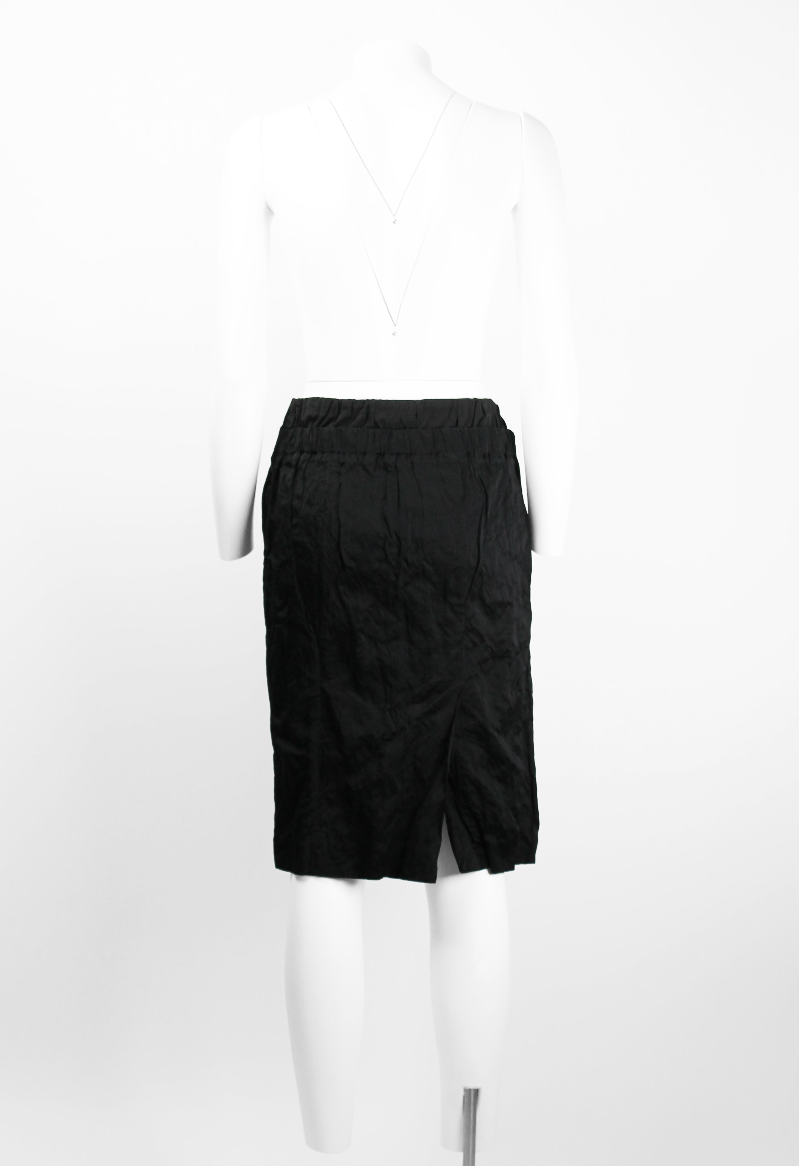 PRADA SS 2009 BLACK LAYERED CRINKLED SKIRT