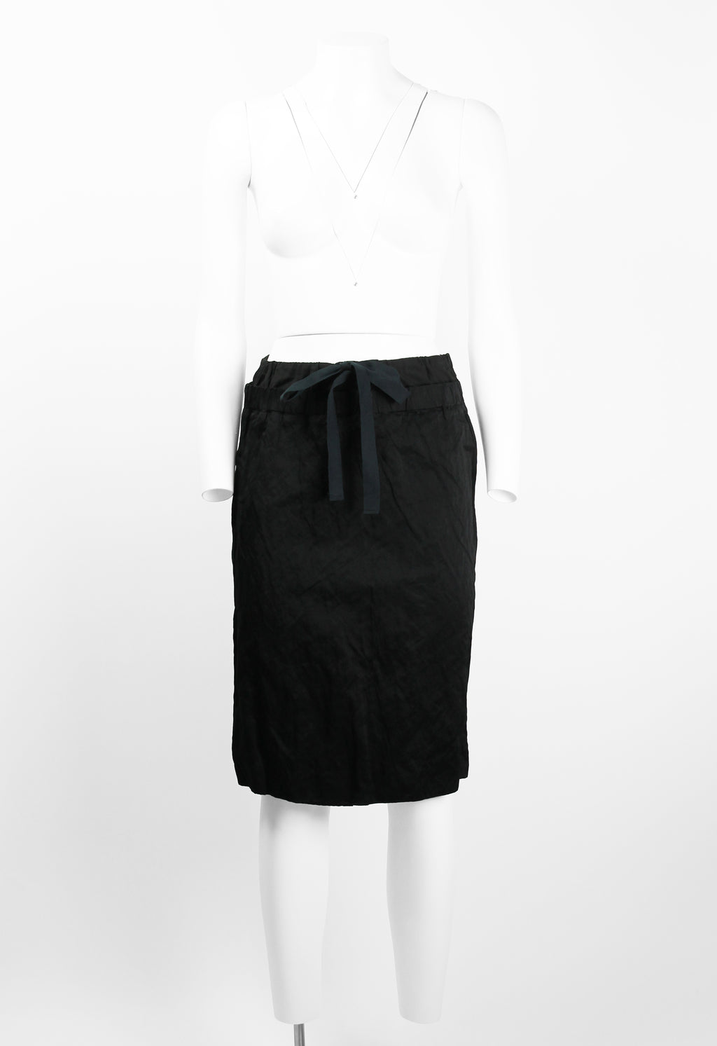 PRADA SS 2009 BLACK LAYERED CRINKLED SKIRT