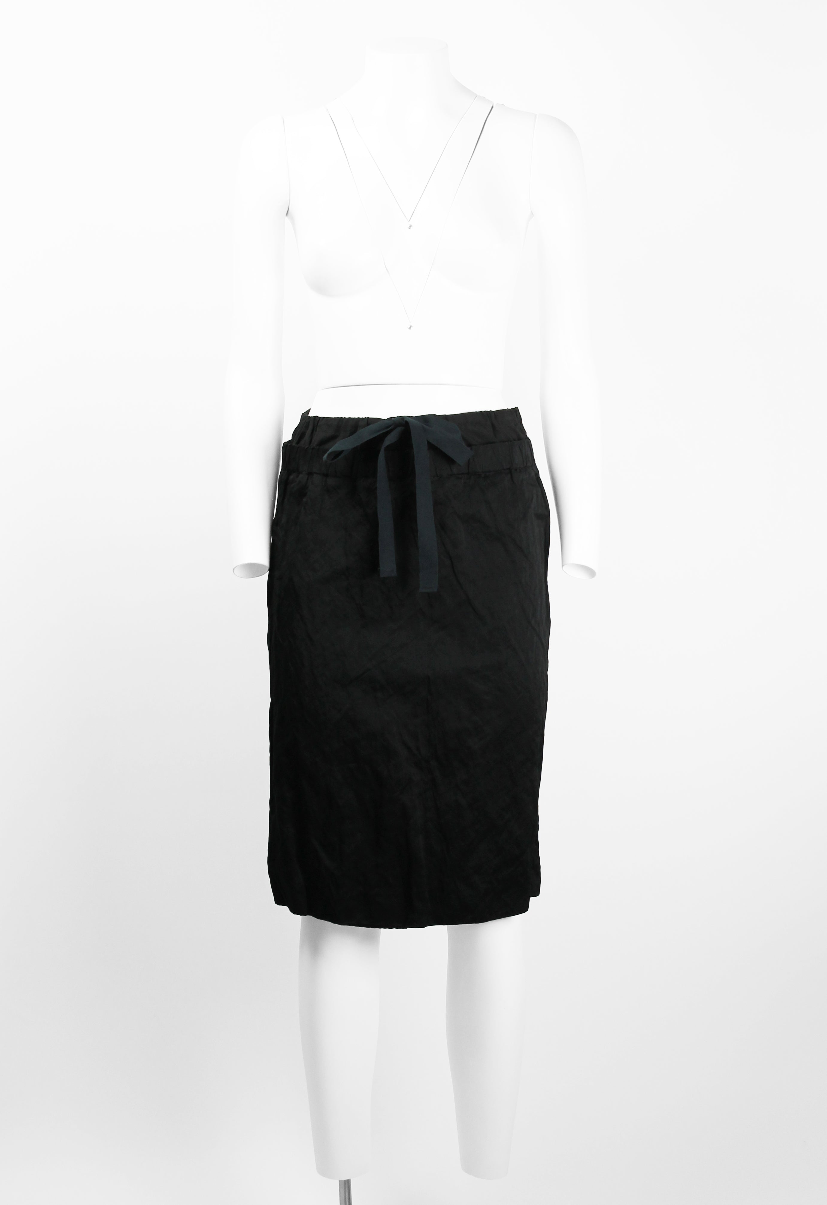 PRADA SS 2009 BLACK LAYERED CRINKLED SKIRT