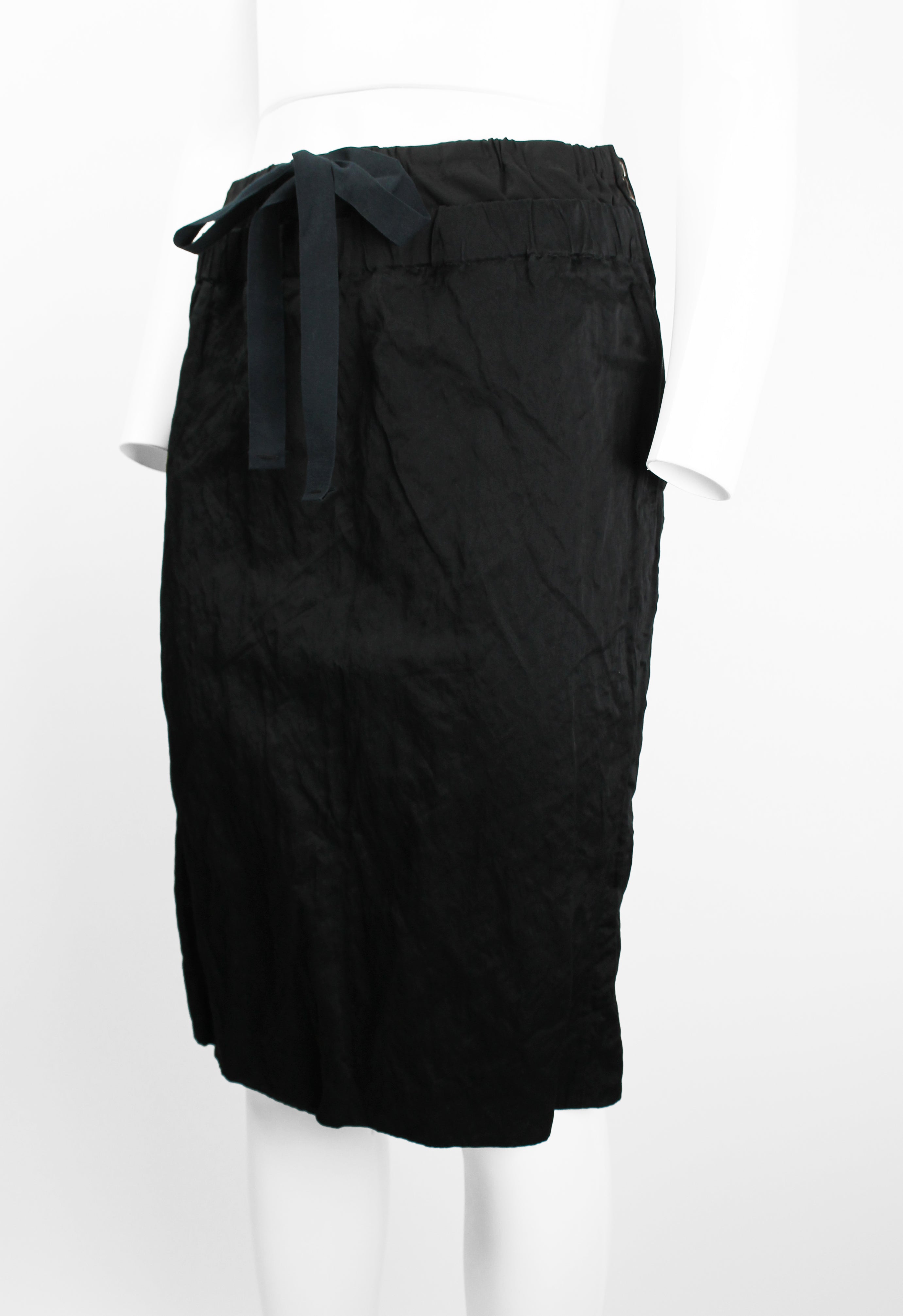 PRADA SS 2009 BLACK LAYERED CRINKLED SKIRT