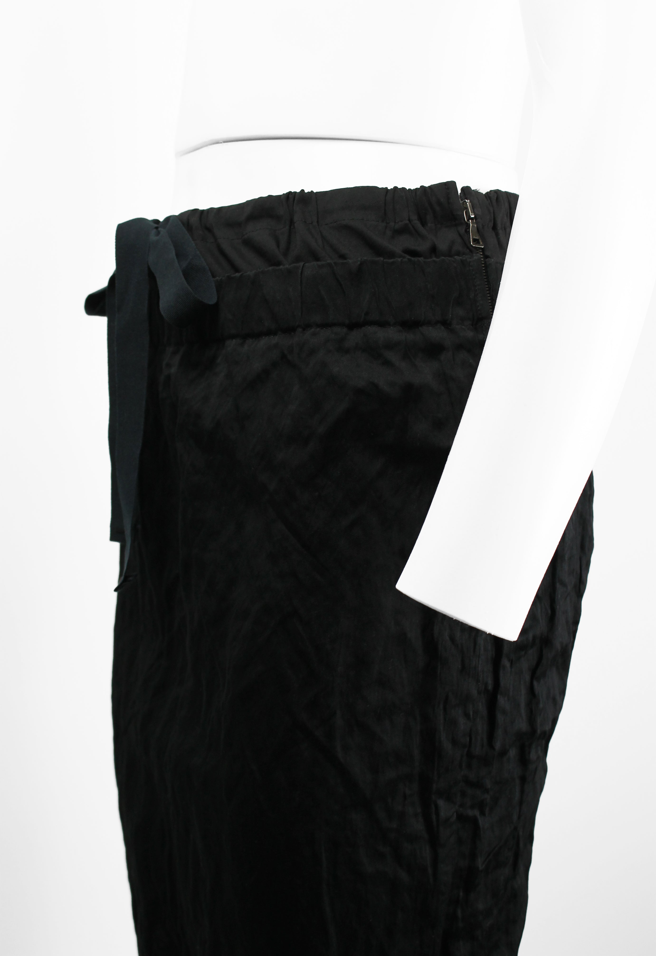 PRADA SS 2009 BLACK LAYERED CRINKLED SKIRT