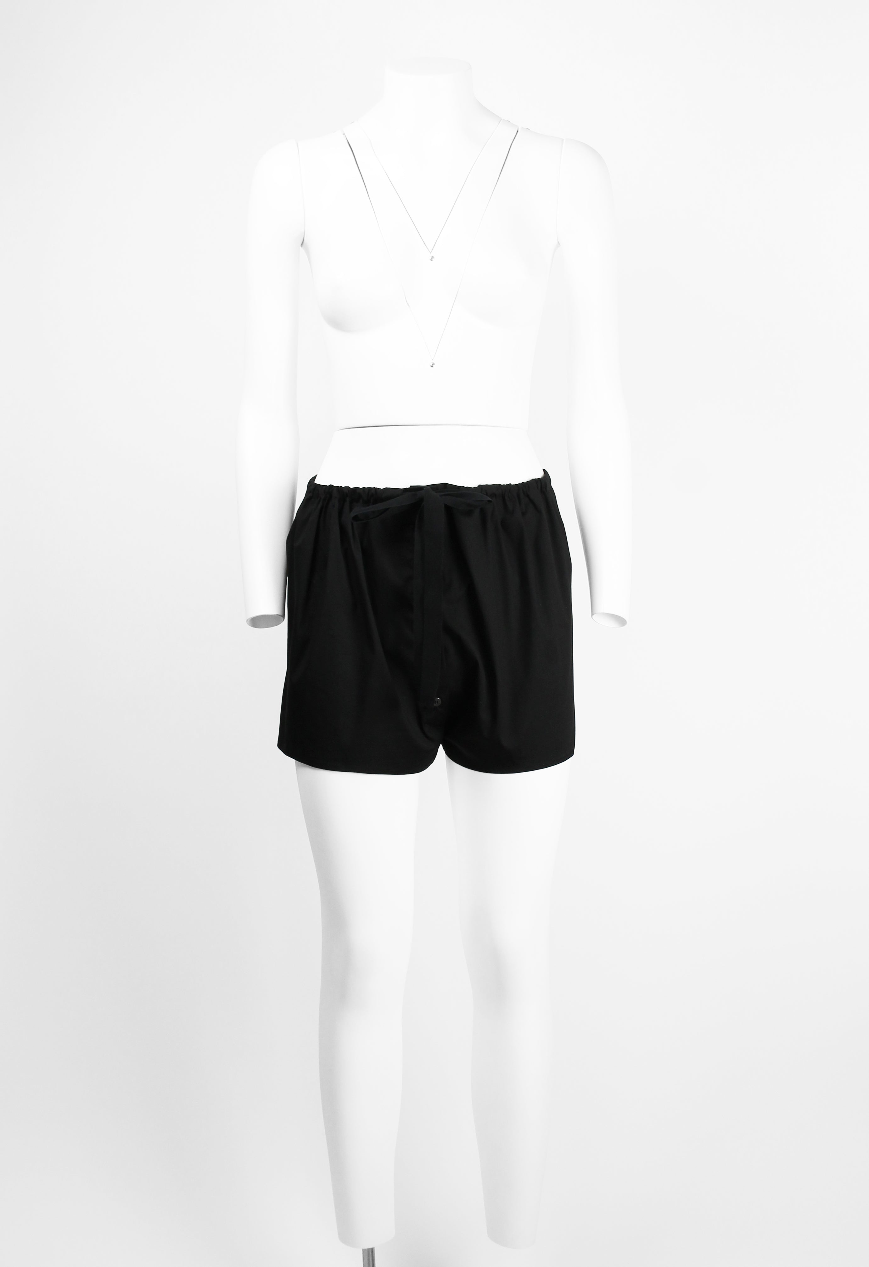 PRADA SS 2009 RIBBON BUTTON UP MINI SHORTS