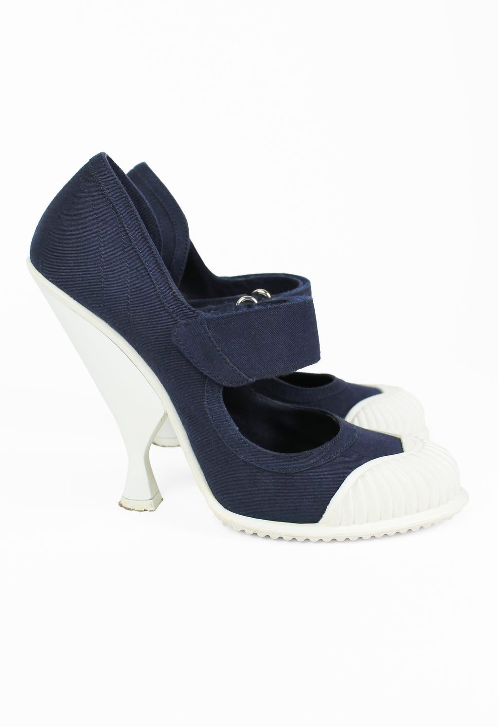 PRADA SS 2014 ANGULAR RUBBER TOE HEELS