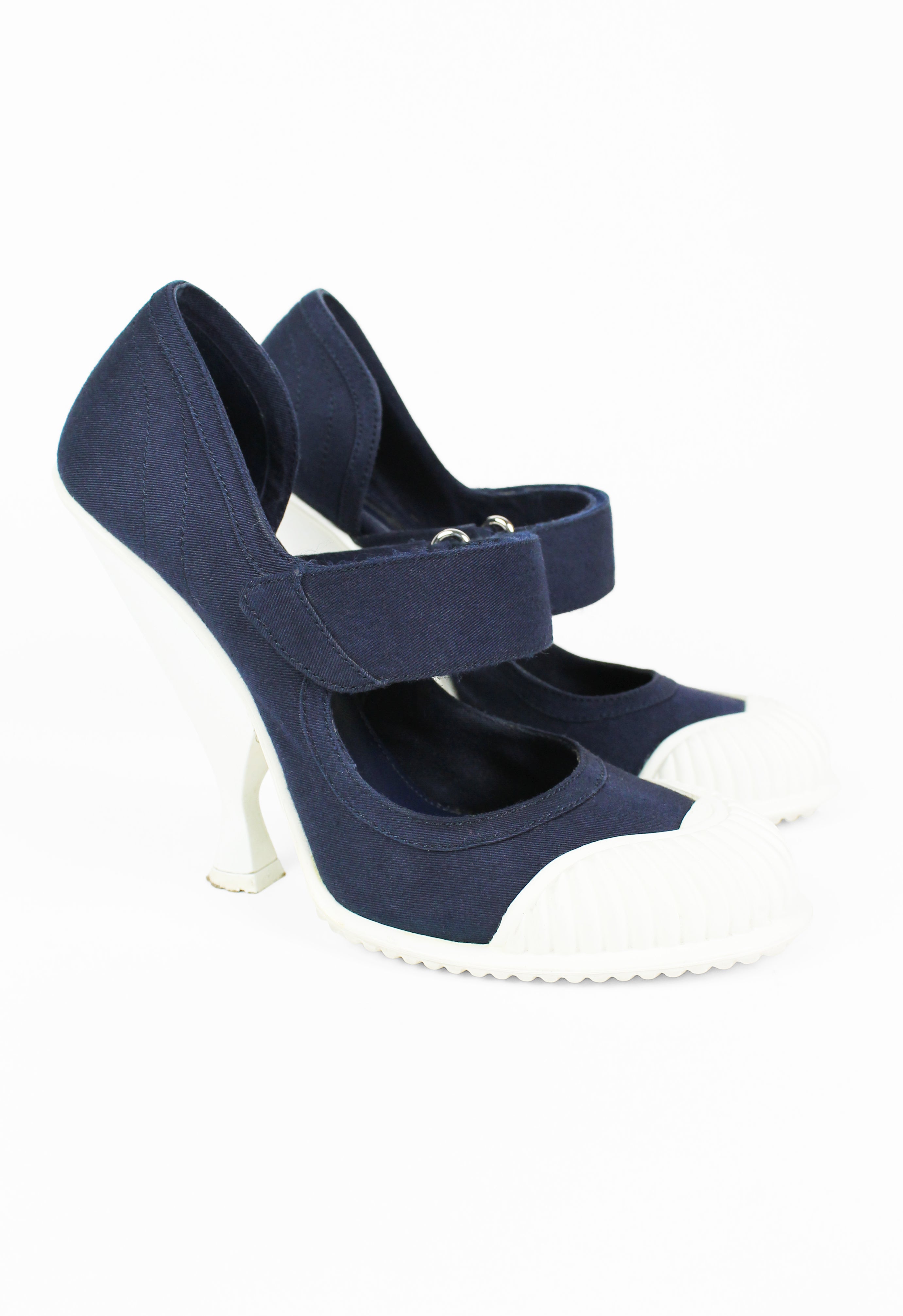 PRADA SS 2014 ANGULAR RUBBER TOE HEELS