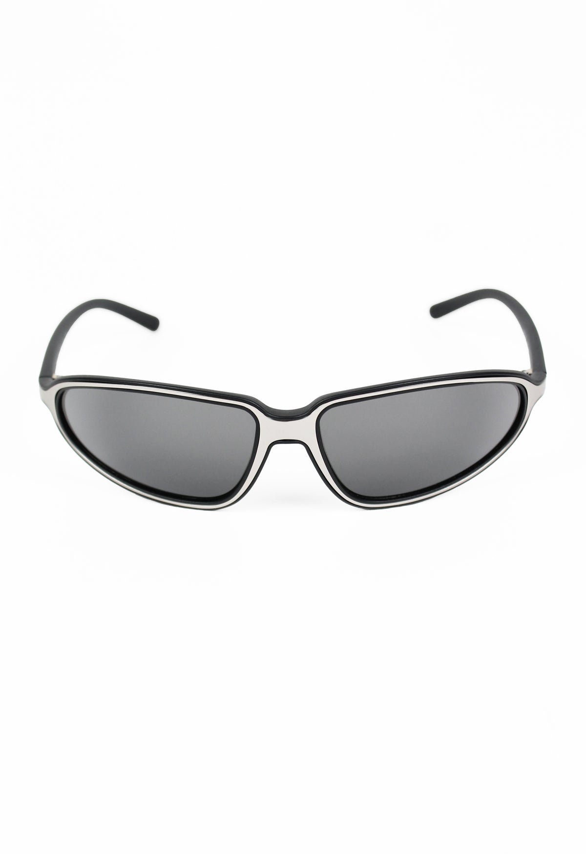 PRADA SPORT 2000'S BLACK AND SILVER WRAPAROUND SUNGLASSES