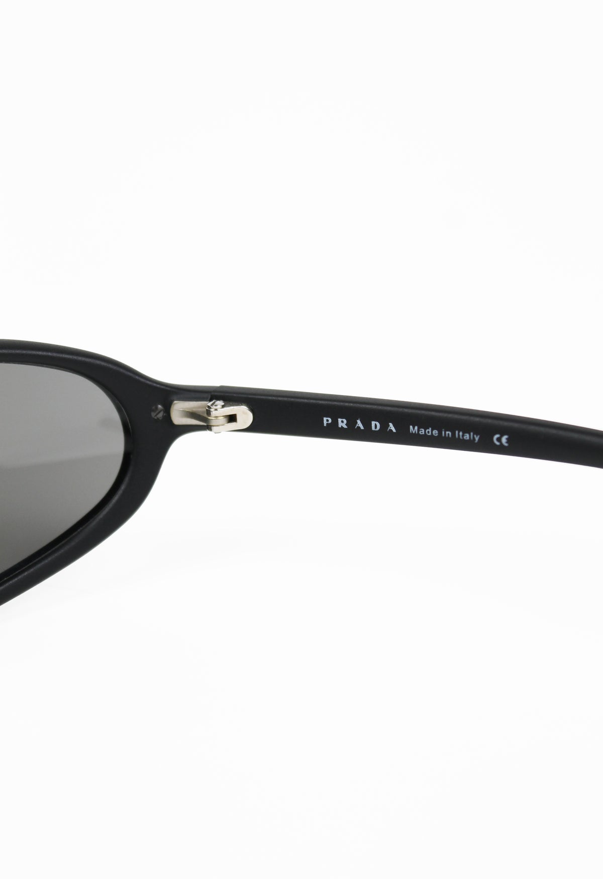 PRADA SPORT 2000'S BLACK AND SILVER WRAPAROUND SUNGLASSES