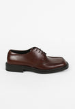 PRADA SQUARE TOE BROWN LEATHER SHOES