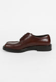 PRADA SQUARE TOE BROWN LEATHER SHOES