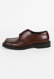 PRADA SQUARE TOE BROWN LEATHER SHOES