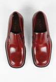 PRADA SQUARE TOE CHERRY RED LOAFERS