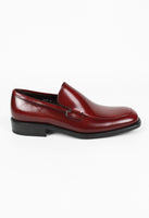 PRADA SQUARE TOE CHERRY RED LOAFERS