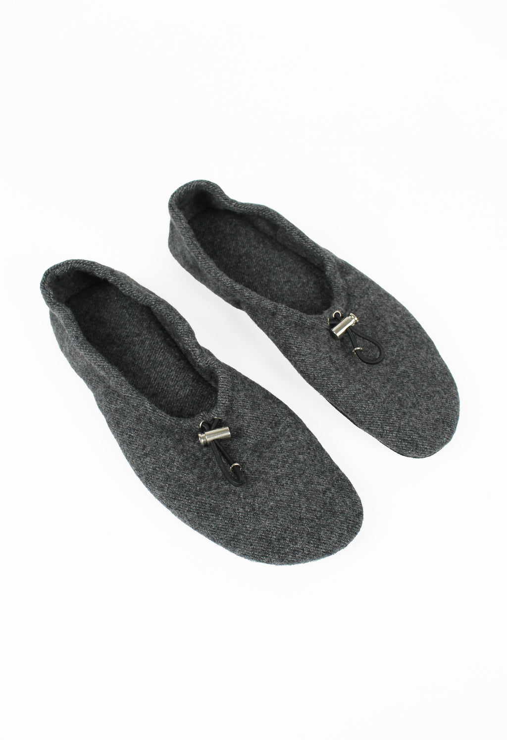 PRADA WOOL TOGGLE SLIPPERS & TRAVEL CASE