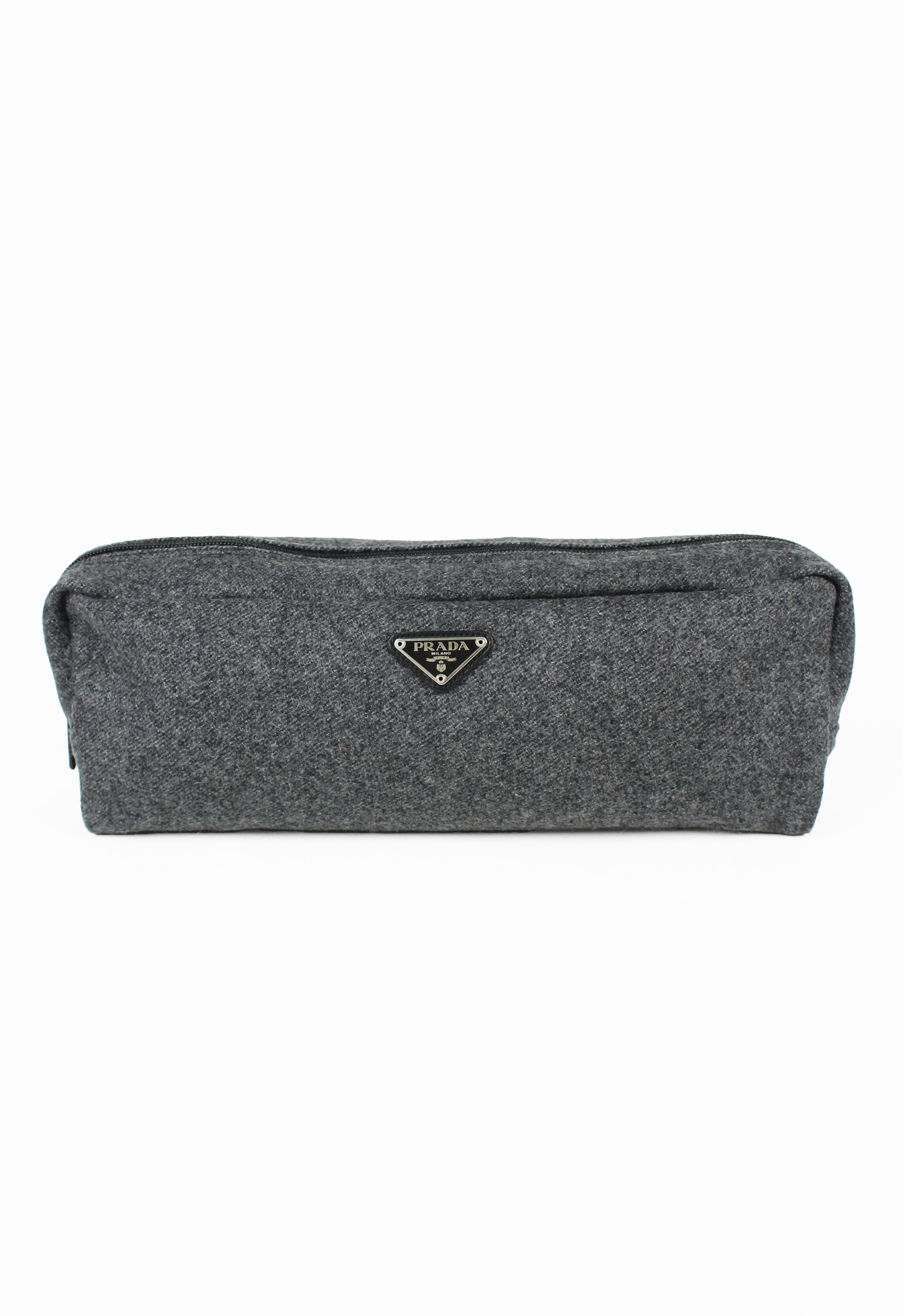 PRADA WOOL TOGGLE SLIPPERS & TRAVEL CASE
