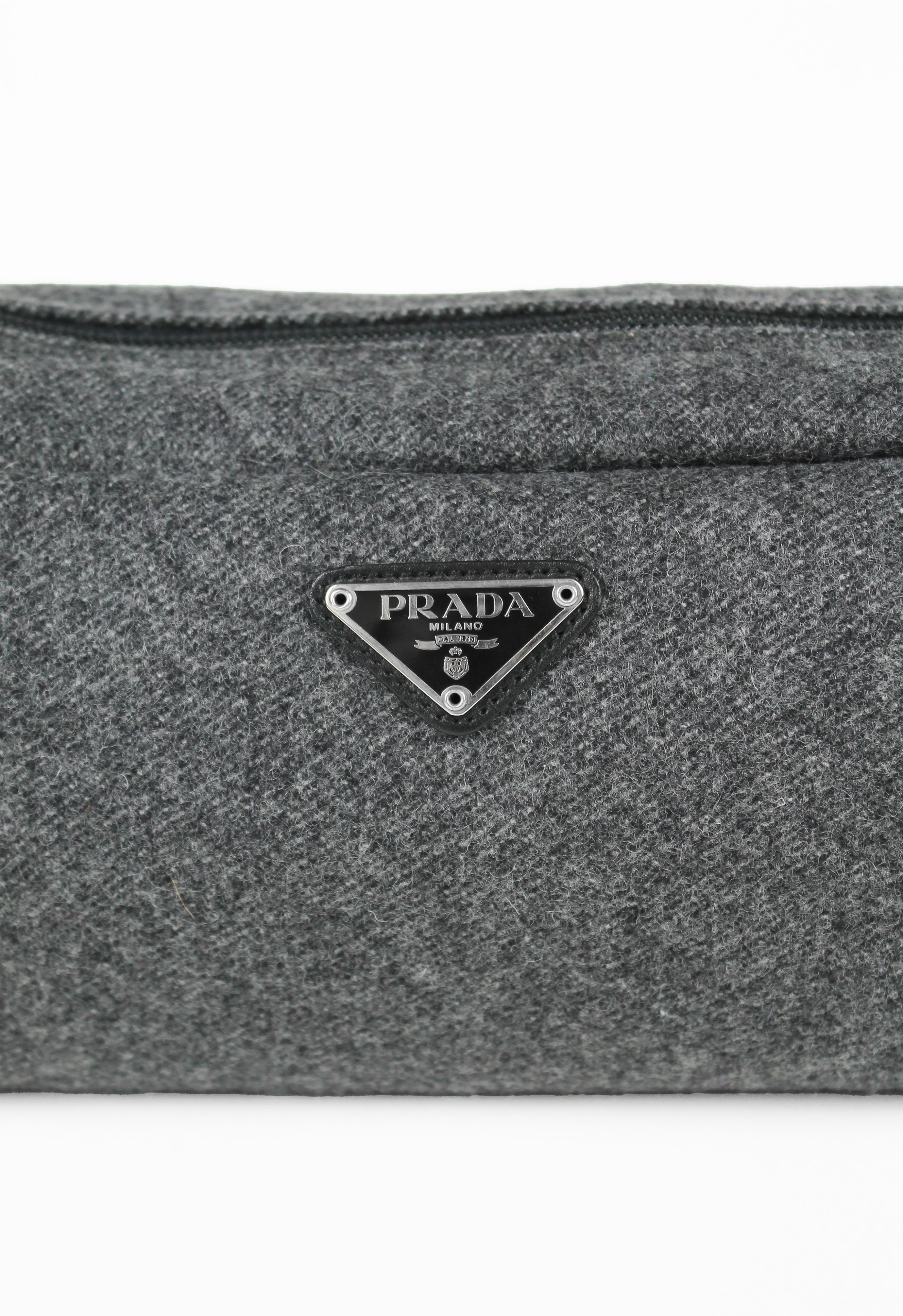PRADA WOOL TOGGLE SLIPPERS & TRAVEL CASE
