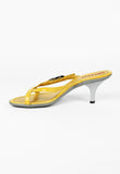 PRADA YELLOW KITTEN HEEL SANDALS