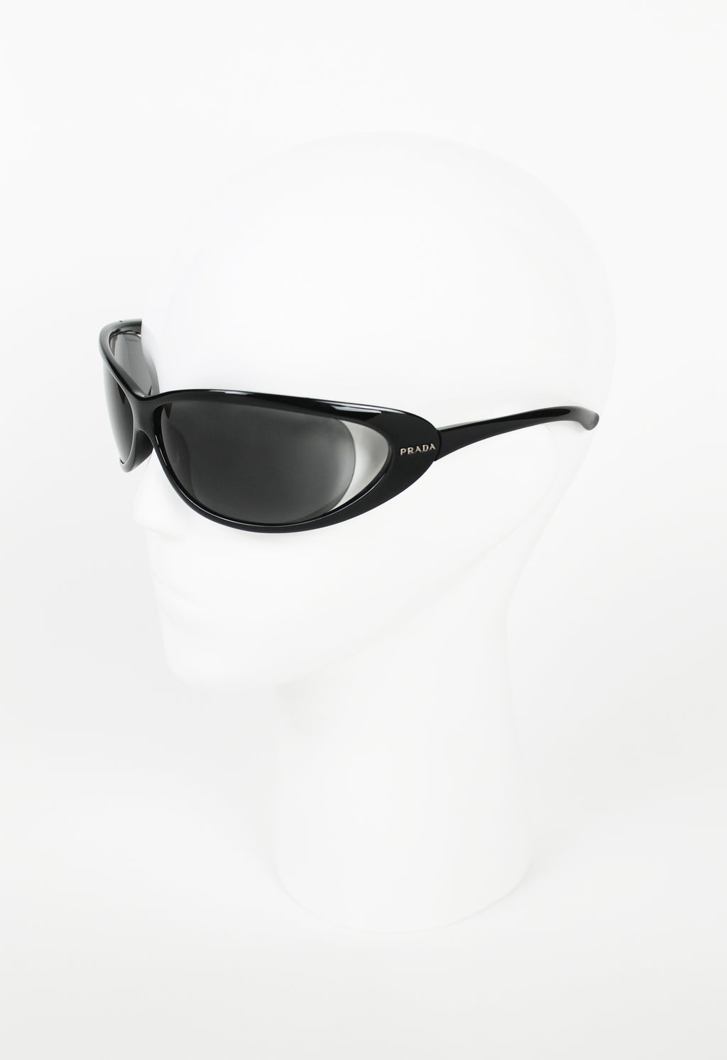 PRADA FW 2004 BLACK OVERSIZED EXTREME WRAPAROUND SUNGLASSES