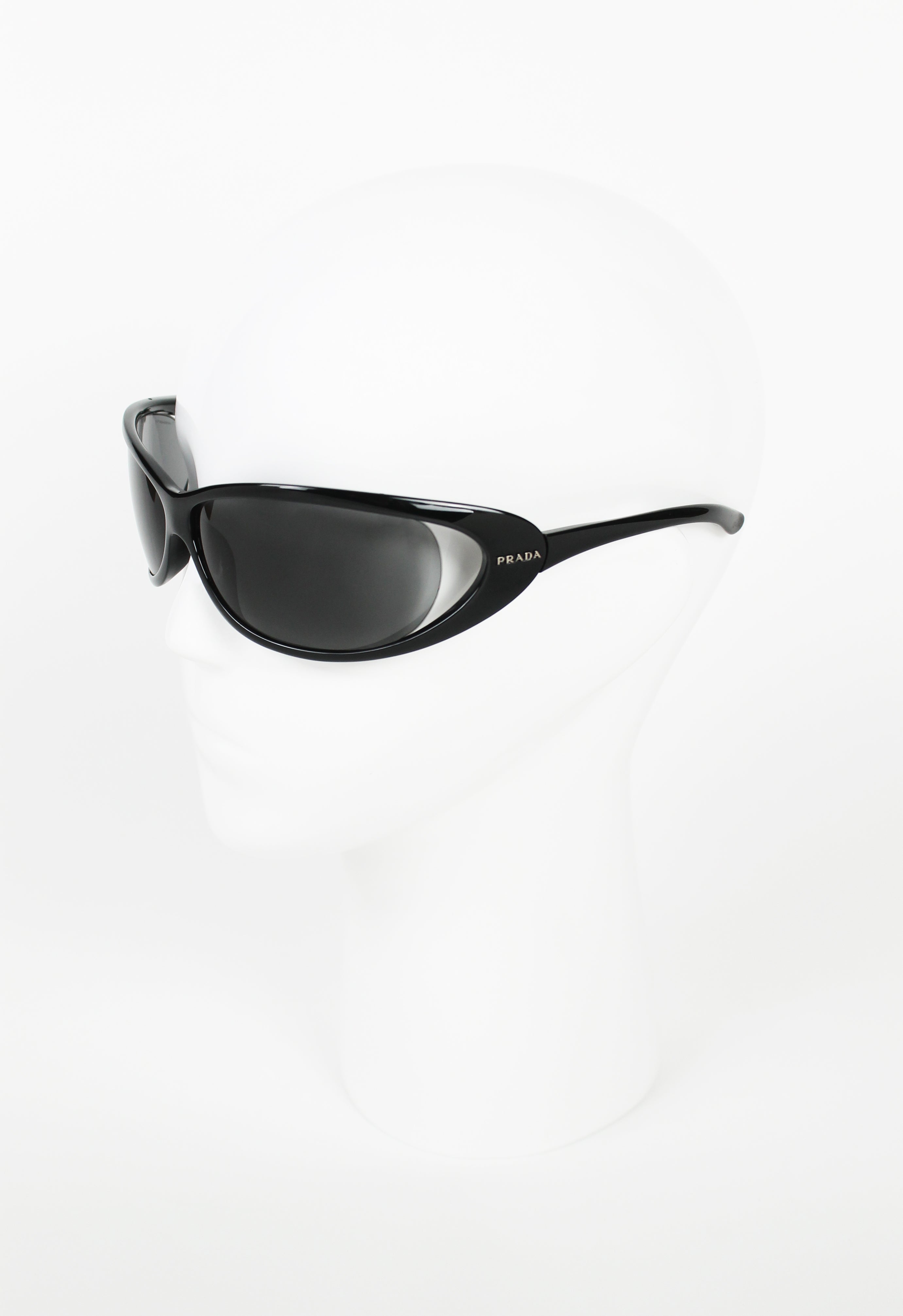 PRADA FW 2004 BLACK OVERSIZED EXTREME WRAPAROUND SUNGLASSES