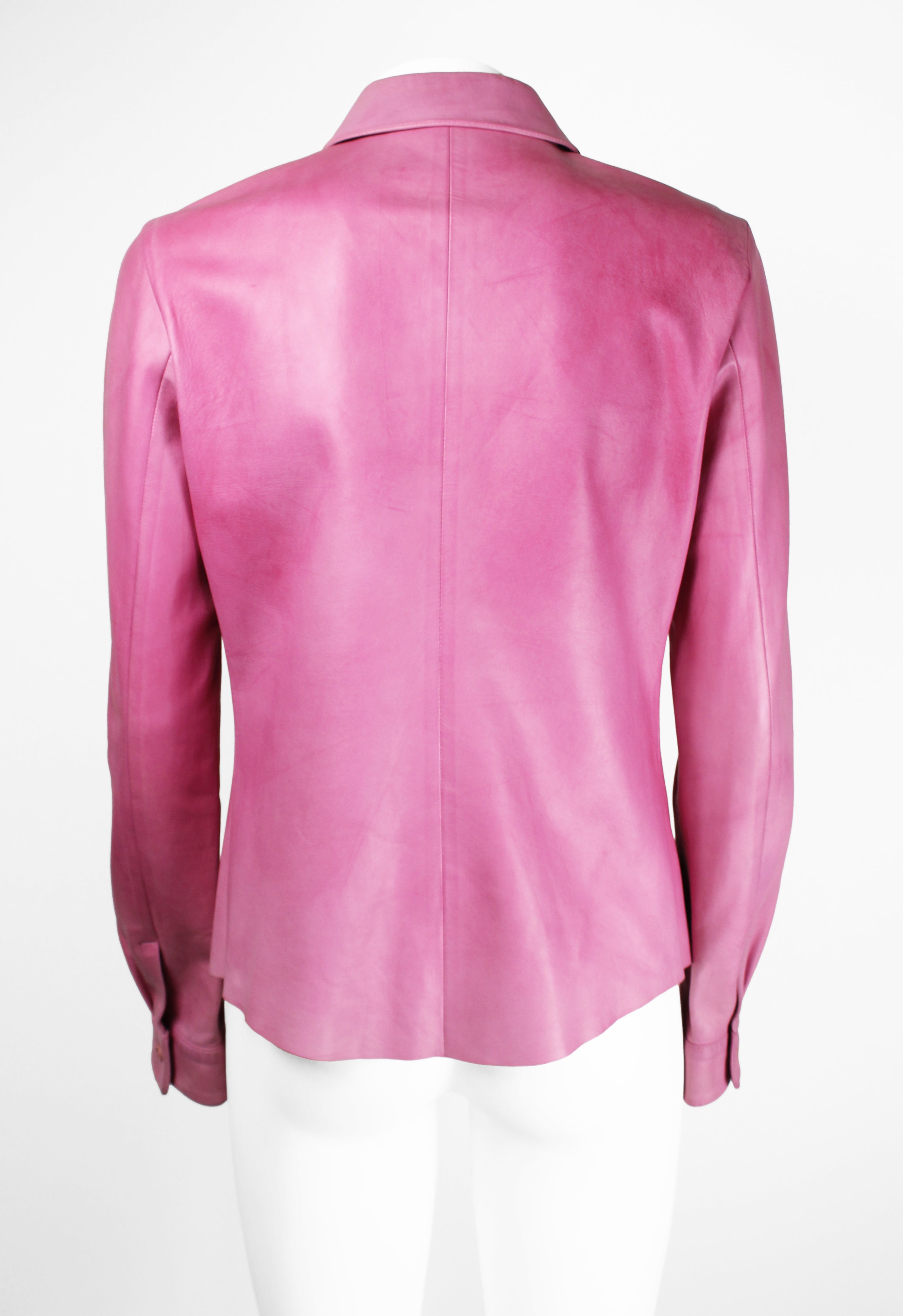 PRADA PINK LEATHER SHIRT