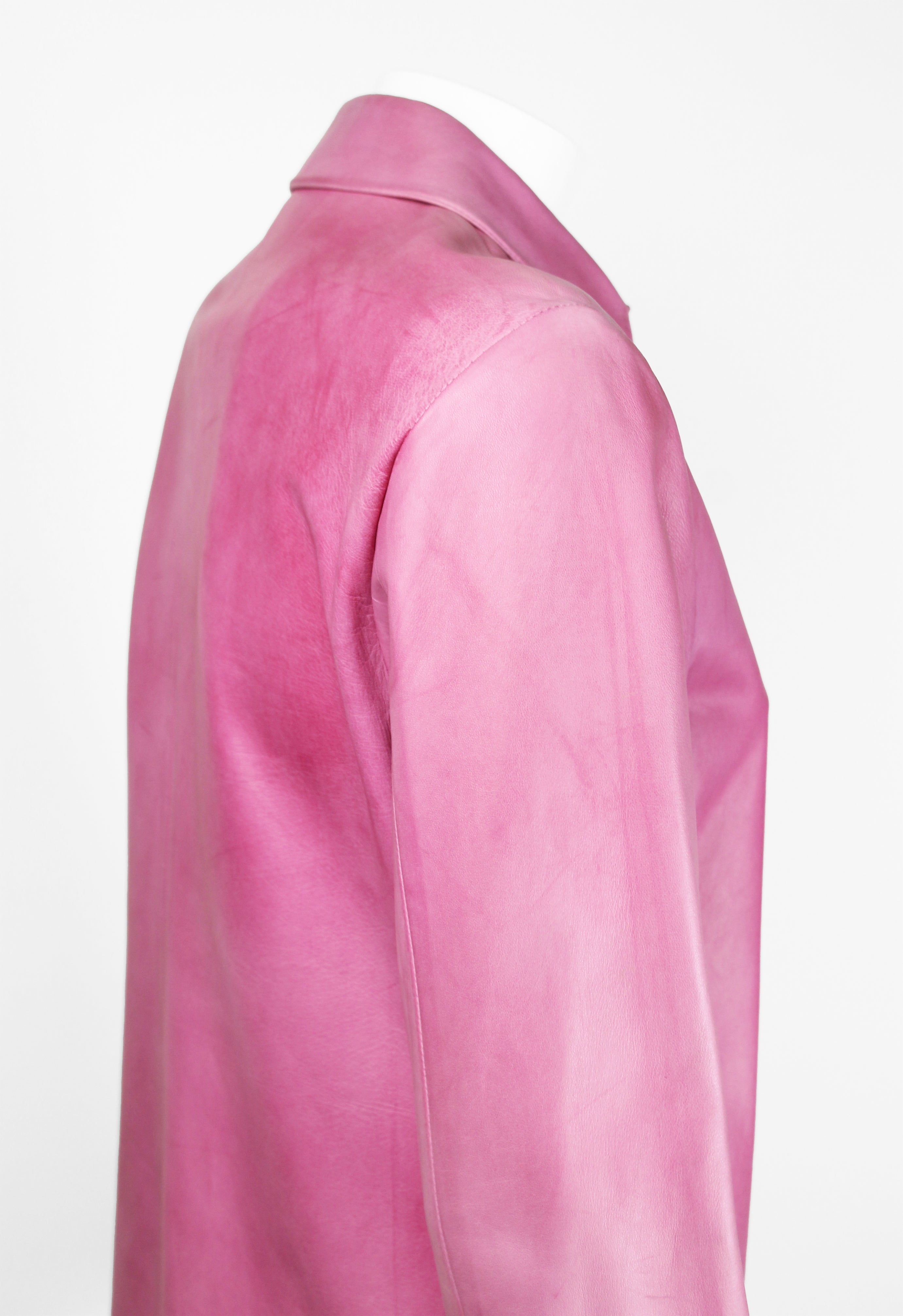 PRADA PINK LEATHER SHIRT