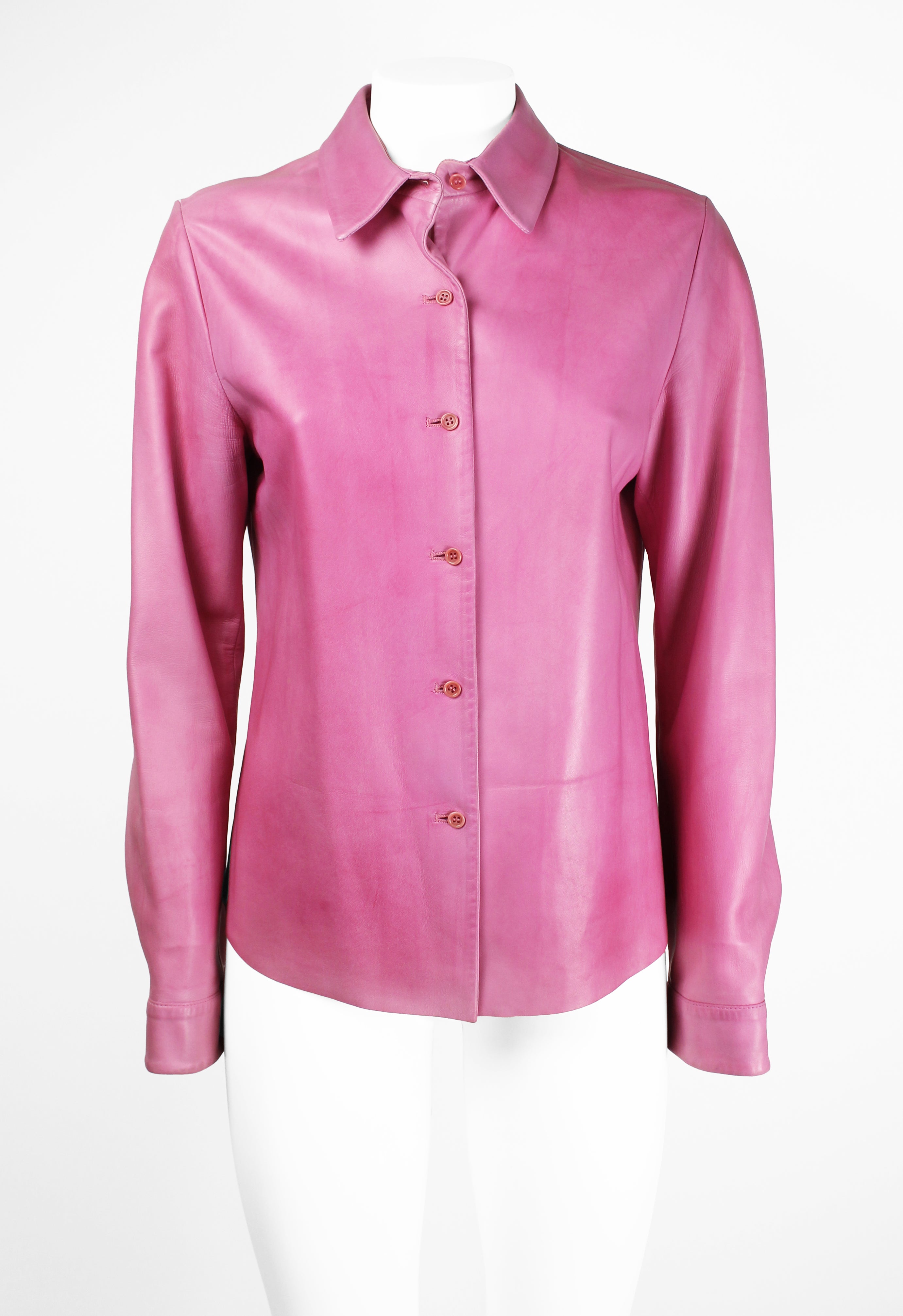 PRADA PINK LEATHER SHIRT