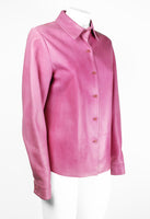 PRADA PINK LEATHER SHIRT