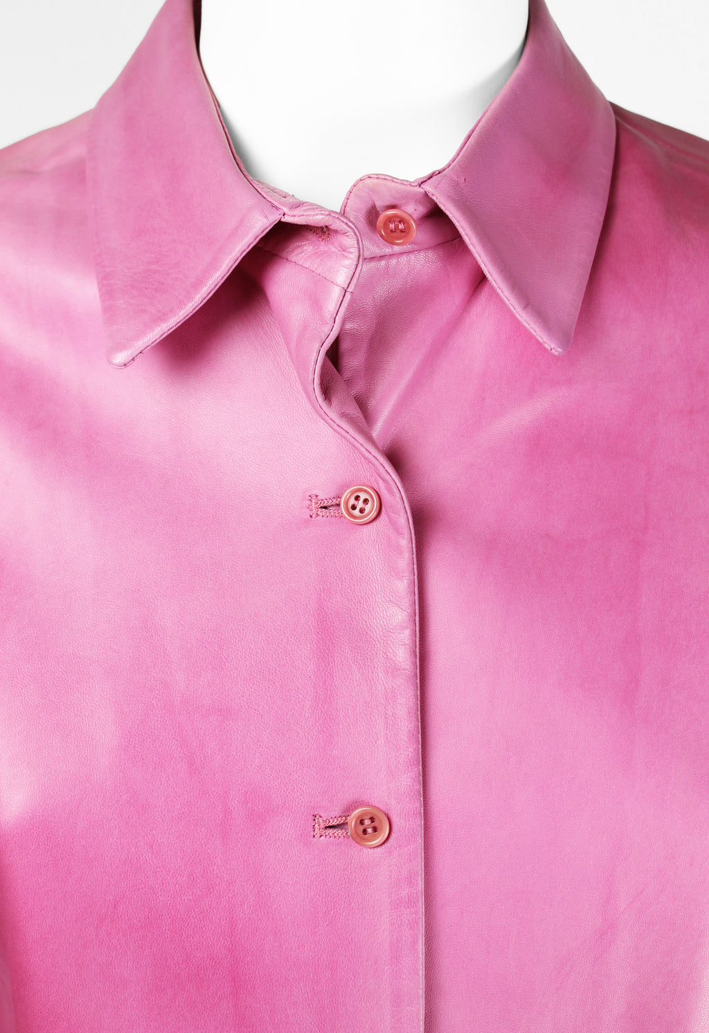 PRADA PINK LEATHER SHIRT