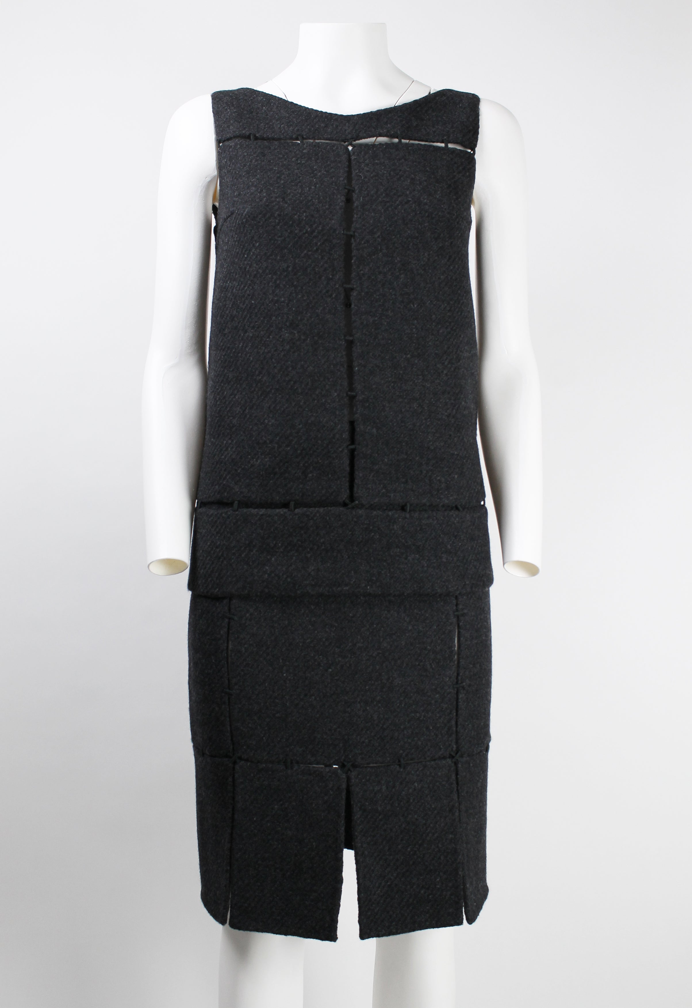 PRADA FW 1998 SUSPENDED WOOL PANEL TWO PIECE