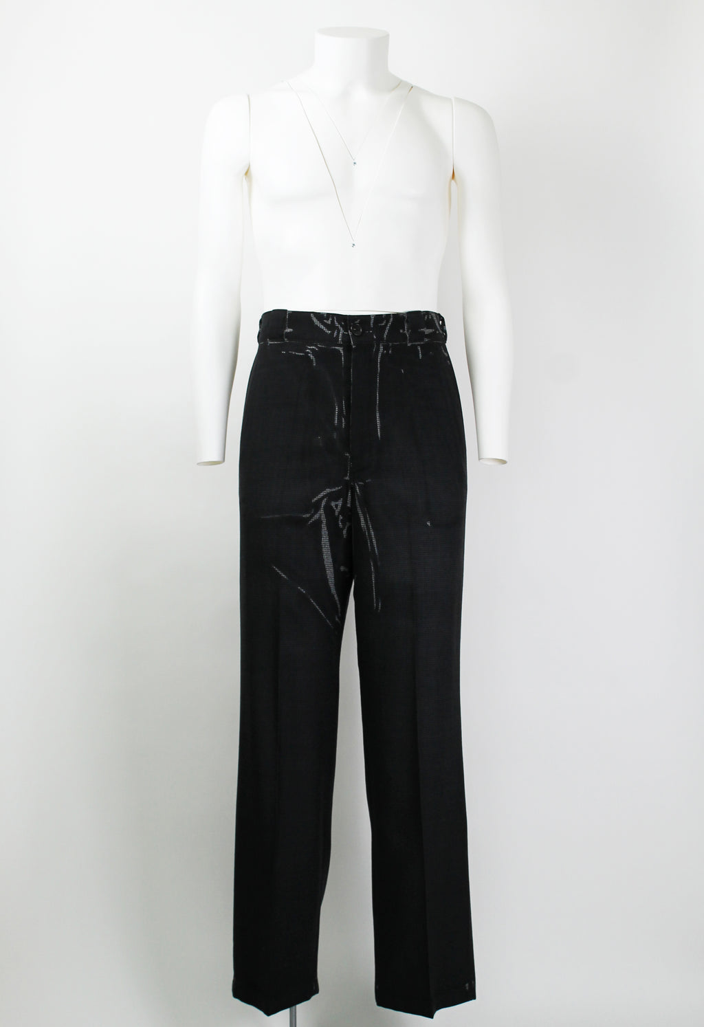PRADA FW 2018 OVERDYED WOOL TROUSERS