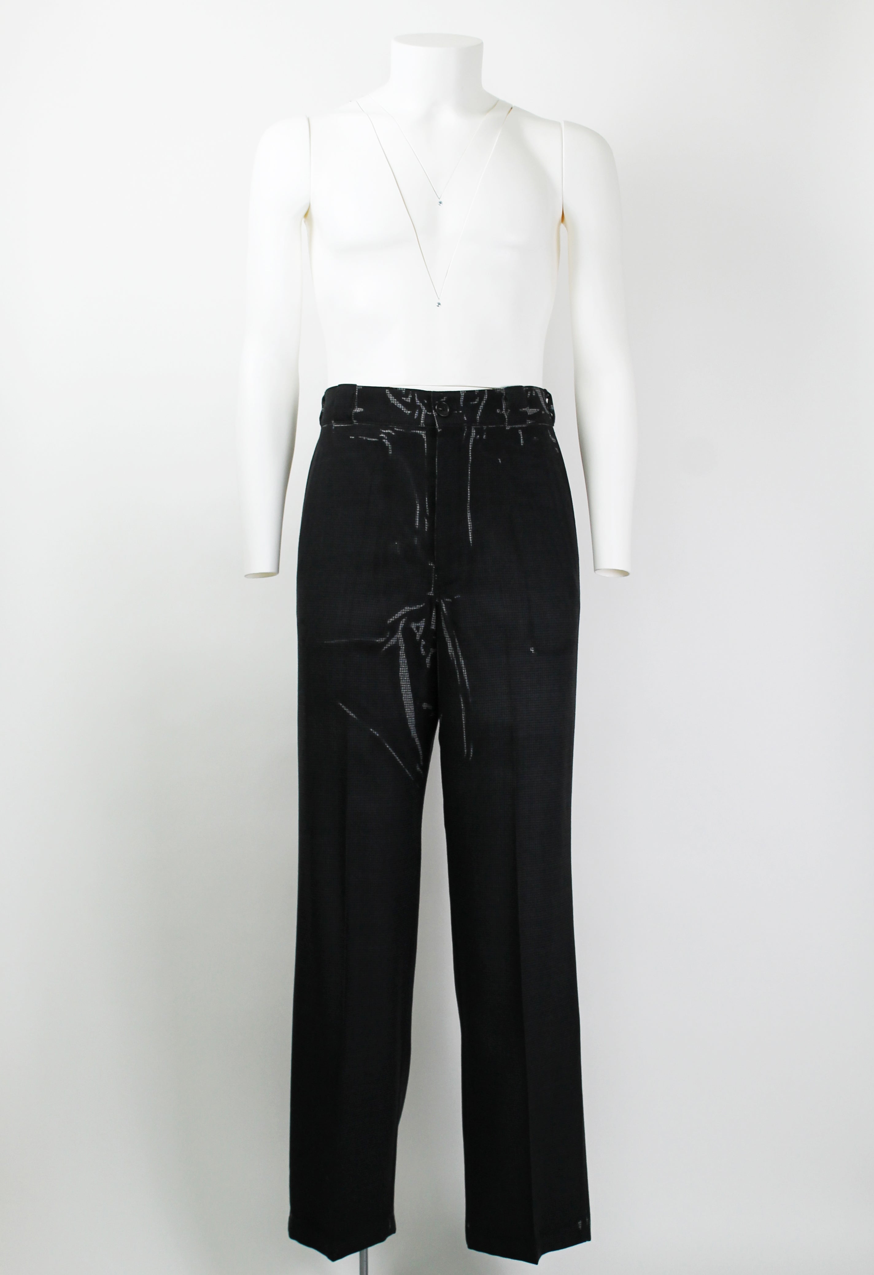 PRADA FW 2018 OVERDYED WOOL TROUSERS