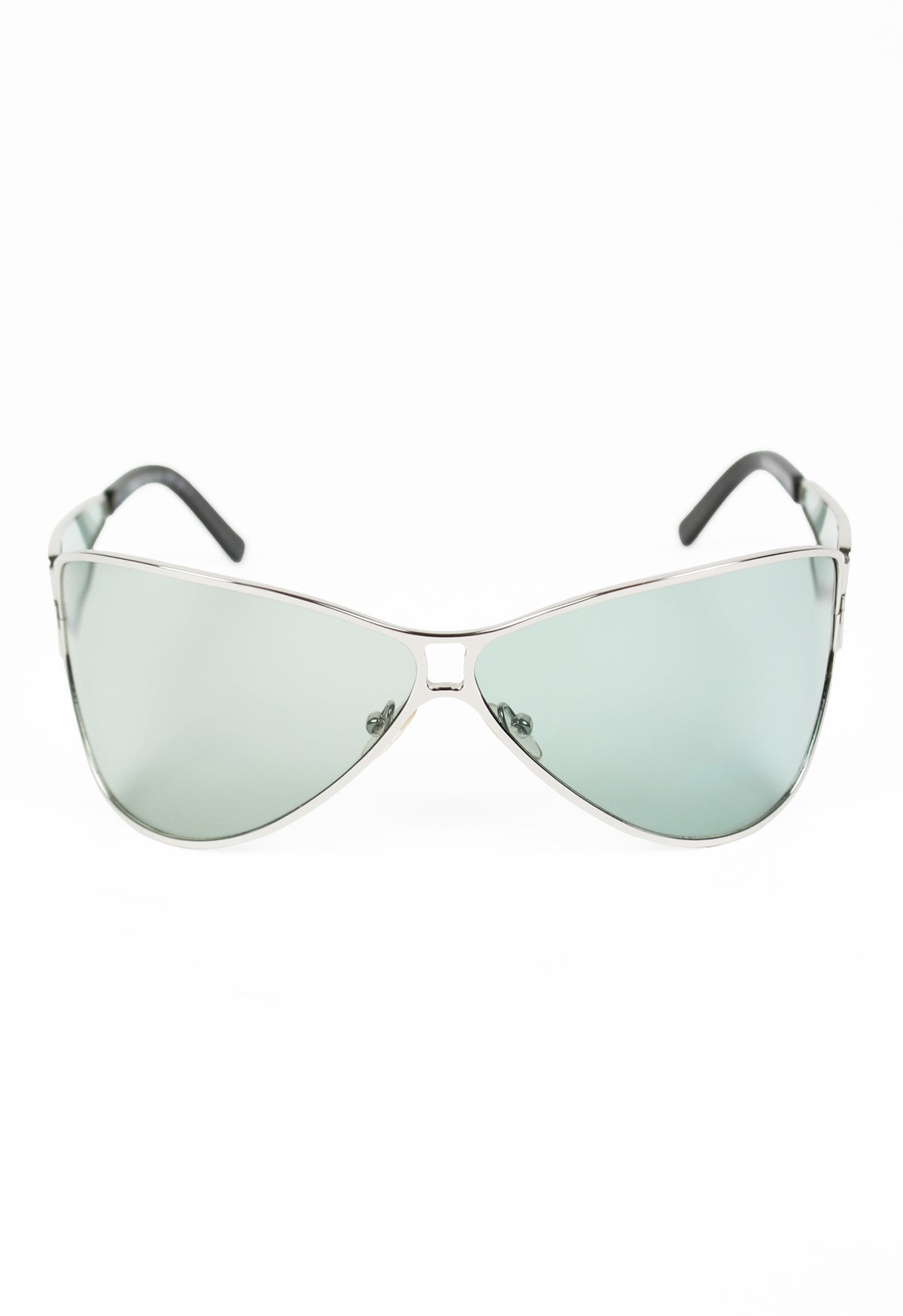 ROMEO GIGLI 1990'S XL EXTENDED LENS GREEN SUNGLASSES
