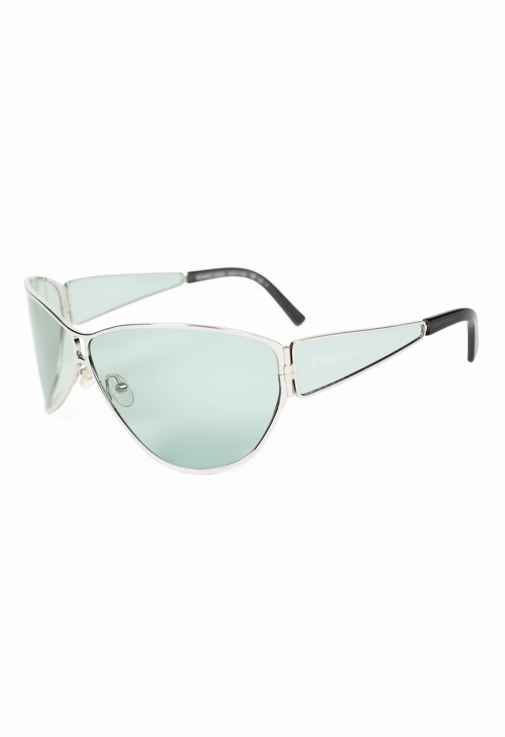 ROMEO GIGLI 1990'S XL EXTENDED LENS GREEN SUNGLASSES