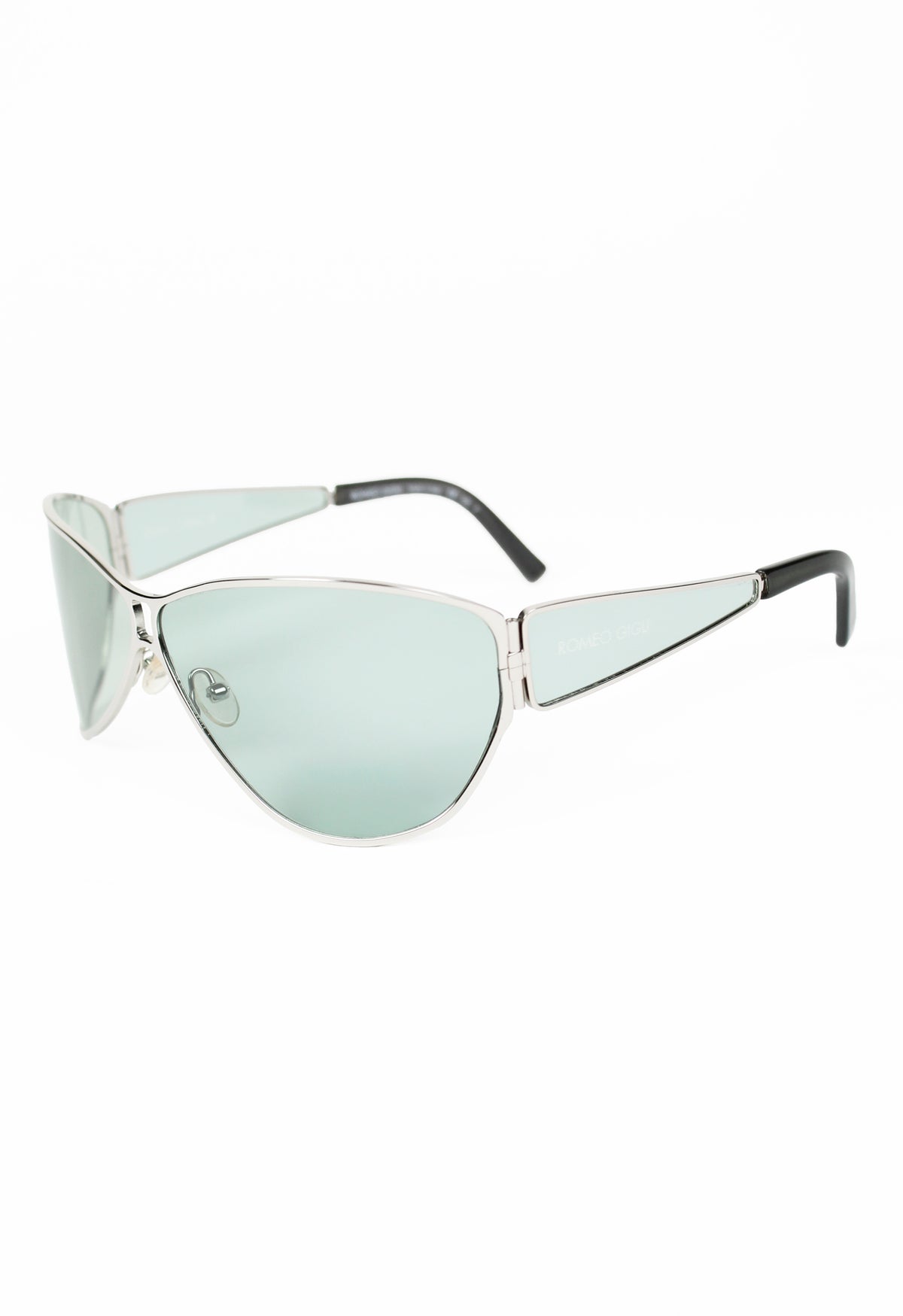 ROMEO GIGLI 1990'S XL EXTENDED LENS GREEN SUNGLASSES