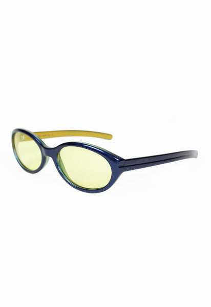 ROMEO GIGLI 1990'S METALLIC BLUE SUNGLASSES