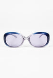 ROMEO GIGLI 1990'S BOLD BLUE AND TRANSPARENT FRAME SUNGLASSES