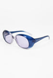 ROMEO GIGLI 1990'S BOLD BLUE AND TRANSPARENT FRAME SUNGLASSES