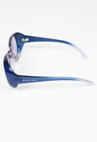 ROMEO GIGLI 1990'S BOLD BLUE AND TRANSPARENT FRAME SUNGLASSES