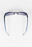 ROMEO GIGLI 1990'S BOLD BLUE AND TRANSPARENT FRAME SUNGLASSES